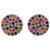 Multi-Color Sapphire Tsavorite 18 Karat White Gold Stud Earrings