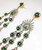 18 Karat Gold and Silver Earrings with Diamonds and Emeralds