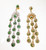 18 Karat Gold and Silver Earrings with Diamonds and Emeralds