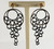18 Karat Gold and Silver Dangle Earrings with Diamonds