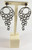 18 Karat Gold and Silver Dangle Earrings with Diamonds