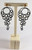 18 Karat Gold and Silver Dangle Earrings with Diamonds