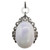 Jade with Black Diamond and Diamond Pendant/ Brooch Set in 18 Karat White Gold