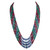 Natural Blue Sapphire, Emerald & Spinel Beaded 3 Strand Necklace