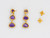 Hand Carved Amethyst Shell 22 Karat Gold Push Earrings