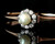 Victorian Diamond and Pearl Cluster Bangle, 18 Karat Rose Gold