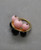 14 Karat Gold Black Onyx and Pink Opal Round Beads Rubies Black Diamonds Ring