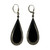 Pierre Bex Art Deco style Black Enamel and Clear Crystal Drop Earrings