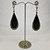 Pierre Bex Art Deco style Black Enamel and Clear Crystal Drop Earrings