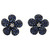 Blue Sapphire Flower Earrings in 18k White Gold center diamonds