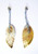 Aquamarine and Diamond Earrings with Mother of Pearl Leafs Mounted in 18kt Gold