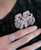 Retro Double Clip Brooch Diamond Platinum