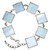 Art Deco Style Bracelet with Big Blue Quartzes, Collection Featured in Vogue