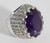On Sale!! Large Faux Amethyst Set In A CZ Pave Sterling Chunky Ring