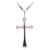 Original Art Deco Diamond Onyx Platinum Gold Cross Pendant Necklace