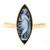 Early 20th Century 18 Karat Yellow Gold Marquise Shape Blue Agate Cameo Ring
