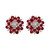 18 Karat White Gold 7.36 Carat Ruby and Diamond Flower Stud Earrings