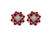 18 Karat White Gold 7.36 Carat Ruby and Diamond Flower Stud Earrings