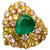 Natural Fancy Color Diamond with Vivid Green Emerald Bridal Ring
