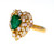 Natural Fancy Color Diamond with Vivid Green Emerald Bridal Ring