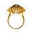 Natural Fancy Color Diamond with Vivid Green Emerald Bridal Ring