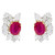 18 Karat White Gold 4.96 Carats Ruby and Diamond Statement Stud Earrings