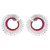 18 Karat White Gold 8.11 Carat Diamond and Ruby Cocktail Stud Hoop Earrings