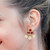 22 Karat Gold Ruby, Diamond, and Pearl Stud Earring Enamel Work Handcrafted