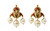 22 Karat Gold Ruby, Diamond, and Pearl Stud Earring Enamel Work Handcrafted