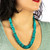 Intini Jewels Turquoise Washers Chips Beaded Sterling Silver Boho Chic Necklace