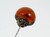 Victorian Aesthetic Amber Glass Cabochon Hat Pin with Moorish Silver Base, 1900s