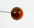 Victorian Aesthetic Amber Glass Cabochon Hat Pin with Moorish Silver Base, 1900s