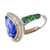 Zorab Creation-A Blue Teardrop 9.75-Tear-Shaped Translucent Tanzanite Ring