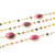 Sautoir Ruby and Precious Stones on Silver 925 Necklace