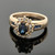 Vintage 14 Karat Yellow Gold Blue Sapphire and Diamond Ring