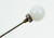 Extra Long Victorian Aesthetic Milk Glass Globe Hat Pin with Crystals, 1900s
