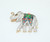 Vintage Gold Tone Enamel Elephant Brooch With Rhinestones