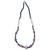 Tribal Red White Blue Painted Bead Necklace Mali, Africa
