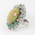 Opal Diamond and Emerald Ring