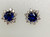 3.94 Carat Sapphire Diamond Earrings