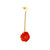 Single Carved Coral 18 Karat Gold Earrings