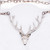 Sterling Silver Deer Necklace, Large Antler Deer Fashion Necklace Heavy Chain