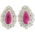 18 Karat Gold Natural Mozambique Ruby and Rose Cut Diamonds Stud Earrings