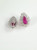 18 Karat Gold Natural Mozambique Ruby and Rose Cut Diamonds Stud Earrings