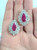 18 Karat Gold Natural Mozambique Ruby and Rose Cut Diamonds Stud Earrings