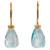 Handcrafted 18Karat Yellow Gold Topaz 0.10Karat White Diamonds Dangle Earrings