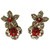 Miriam Haskell Ruby Melon Bead Gripoix Glass Earclips