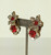 Miriam Haskell Ruby Melon Bead Gripoix Glass Earclips