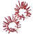 Coral Branch Fringe Coral Earrings 18 Karat Gold