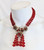 Miriam Haskell Ruby Melon Gripoix Glass Bead Necklace
